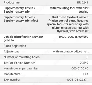 Ambreiaj cu masa dubla audi (nr piesa 600015600 ) - imagine 3