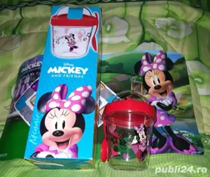 Set Disney sticluță + cutie alimente noi