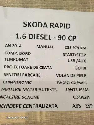 Mașină Skoda Rapid 