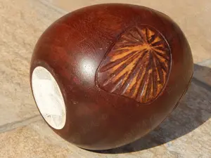 Suport lumanare african din lemn cioplit - imagine 4