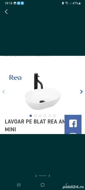 Vand lavoar nou pe blat Rea  