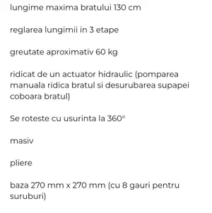 Macara hidraulică manuala pt remorcă sau banc  - imagine 5