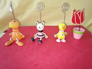 Suport din lemn vechi, rustic, pentru notite de birou, buc = 4 