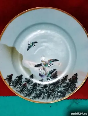 Antica farfurie japoneza Satsuma Moriage 