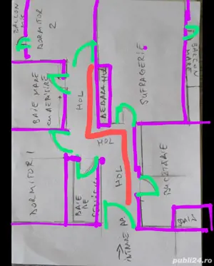 Vând apartament și pământ direct de la proprietar cu 3 camere decomandate 