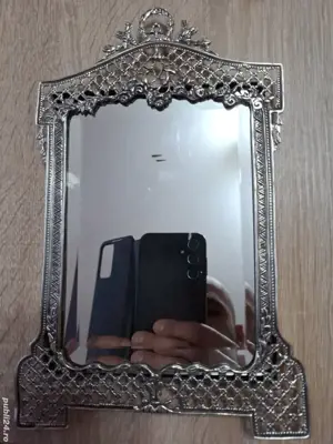 oglinga rama foto argint masiv lucrat manual