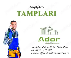 Angajam tamplari in lemn
