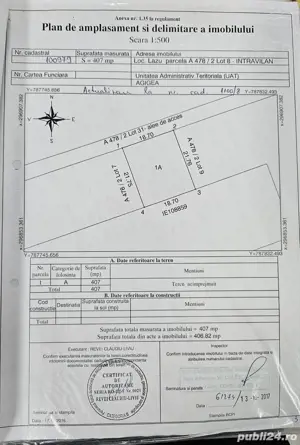 Teren intravilan Lazu 407mp