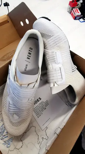 2x perechi pantofi ciclism FIZIK Tempo decos , Vento Powerstrap aeroweave carbon 44,5  - imagine 3