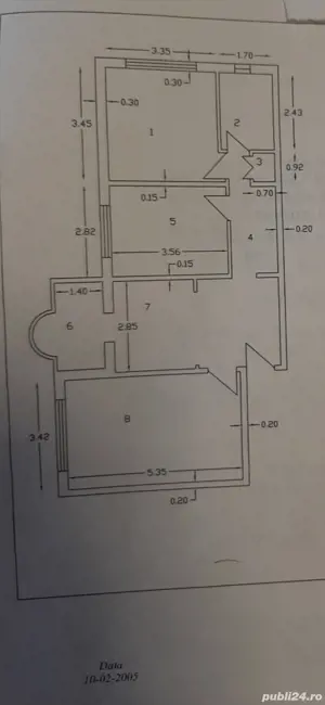 apartament decomandat 3 camere 70mp