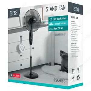 Ventilator cu picior afisaj tactil 50 W 3 viteze-telecomanda TSA8065 - imagine 6