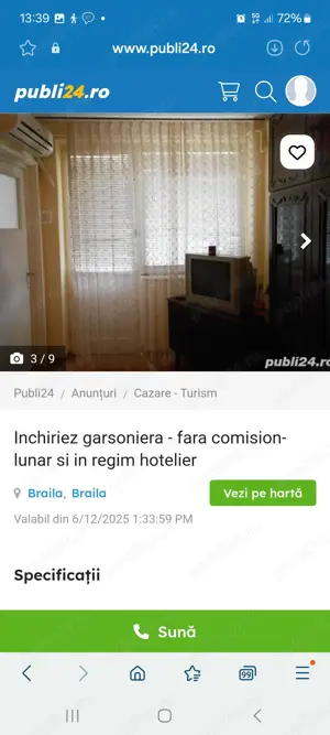 Închiriez GARSONIERA  ultracentral ,,fără comision în regim hotelier și lunar