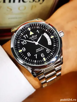 ceas barbatesc de mana Winner mecanic automatic nou in tipla 