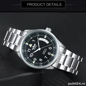 ceas barbatesc de mana Winner mecanic automatic nou in tipla  - imagine 3