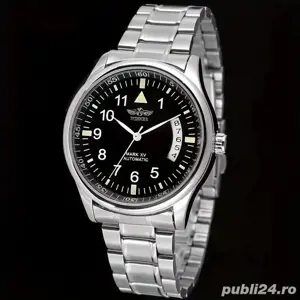 ceas barbatesc de mana Winner mecanic automatic nou in tipla  - imagine 2