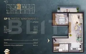 Ap. 2 camere[50 mp] Ansamblu Rezidential_zona RIVUS - imagine 2