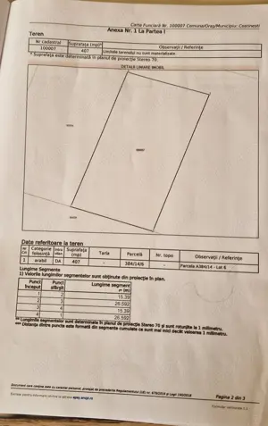 Teren intravilan arabil Costinești  407 mp(3 loturi).