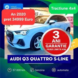 Audi Q3 Quattro S-Line S-tronic Navigatie Moduri de condus Keyless entry-Keyless go  Pilot automat