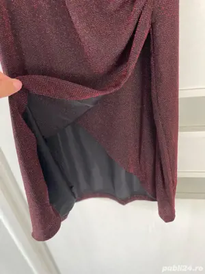 Rochie elganta burgund cu sclipici - imagine 5