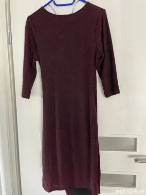 Rochie elganta burgund cu sclipici - imagine 4