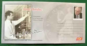 Intreg postal (plic) "Ionel Haiduc - chimist si filatelist"