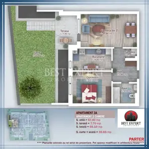 2 Camere cu Gradina Direct Dezvoltator - imagine 4