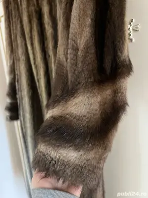 Haină din vizon natural   mărimea L   stare impecabilă - imagine 4