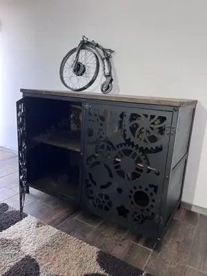 Comoda fier si lemn natural- , stil industrial 