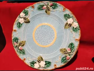 Farfurie franceză antică Sarraguemines Majolica 2