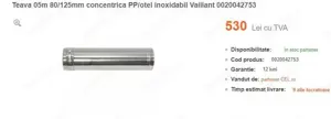 Vaillant Teava Prelungitor 05m 80 125mm concentrica - imagine 3