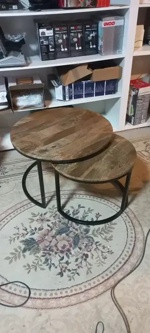 Set 2 masute cafea, blat lemn de mango s 2 B-RONIN