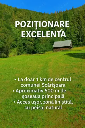 Teren intravilan + padure BONUS, de vânzare in inima muntilor Apuseni, comuna Scărisoara, jud.Alba 