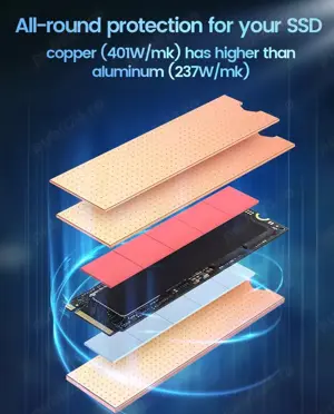 Radiator | Cooler SSD M.2 NVMe, radiator din cupru, heatsink 2280