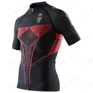 X-Bionic for Automobili Lamborghini Bike Jersey Shirt Size L Black Red - imagine 3