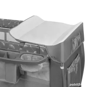 Patut pliant Lionelo Sven Plus 120x60 cm cu doua nivele + masa infasat - imagine 4