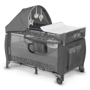 Patut pliant Lionelo Sven Plus 120x60 cm cu doua nivele + masa infasat