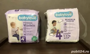 Scutece Babylove premium nr 4+, 9-15 kg, 38 buc (transport 50 50)