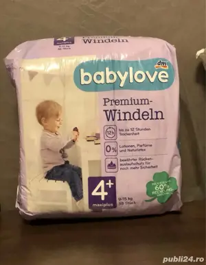 Scutece Babylove premium nr 4+, 9-15 kg, 38 buc (transport 50 50) - imagine 4