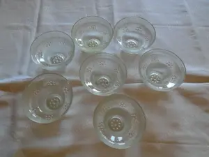 Castroane vechi semicristal  (7 buc) pentru inghetata 