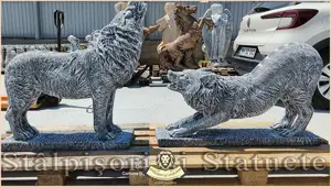 Set pereche lupi mari, gri antichizat, model S95-S96.