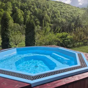 Cabană de închiriat având mini piscină cu jacuzzi si iaz cu pește  - imagine 6