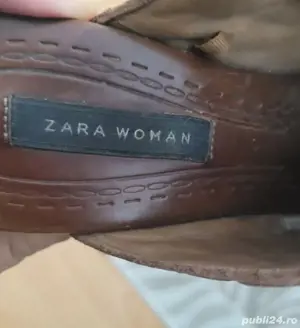 Saboti Zara piele impletita - imagine 3