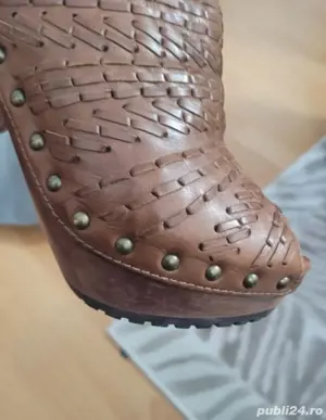 Saboti Zara piele impletita - imagine 5