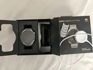 Smartwatch HUAWEI Watch GT 3 Pro Titanium 46mm, Android iOS, Light Titanium Strap în stare f bună ap - imagine 2