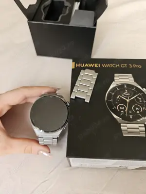 Smartwatch HUAWEI Watch GT 3 Pro Titanium 46mm, Android iOS, Light Titanium Strap în stare f bună ap - imagine 4