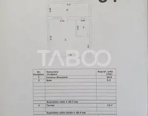 Studio in suprafata de 36 mp + 13 mp terasa nou finisaje premium