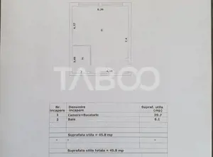 Studio de vanzare 46 mp utili constructie noua 2025