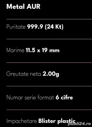 Lingou de aur 24k de 2gr - imagine 3
