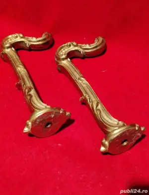 Doi suporti francezi de palarie pentru cuier stil baroc din bronz 