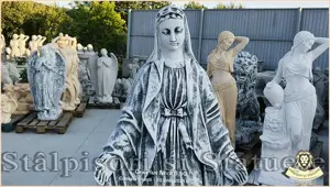 Statuetă fecioara Maria, gri antichizat, model S97.